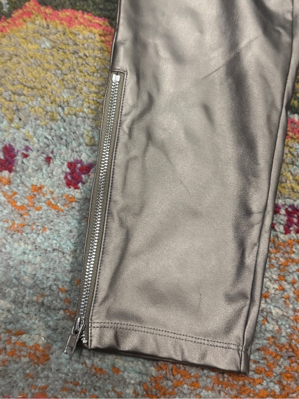 High-Rise Metallic Taupe Leggings - Picture 2 of 4